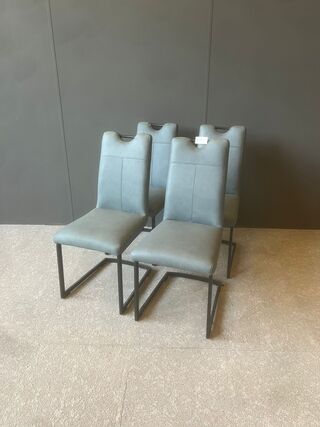 4x Leon eetkamerstoel, skybleu